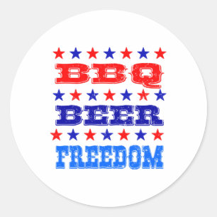 4th July Bbq Beer Freedom Shirt America Proud Amer Classic Round Sticker