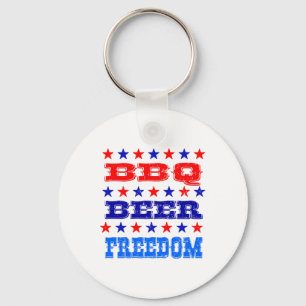 4th July Bbq Beer Freedom Shirt America Proud Amer Key Ring