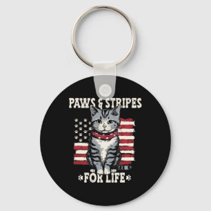 4th July Cat Lover Key Ring