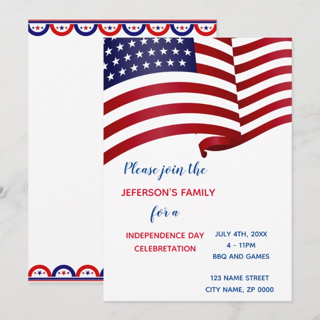 4th July Celebration Invitation (Front/Back)