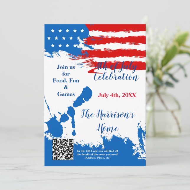 4th July Celebration Invitation (Standing Front)