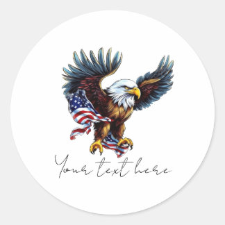 4th July Classic Round Sticker 