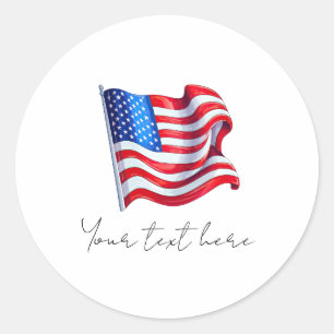 4th July Classic Round Sticker