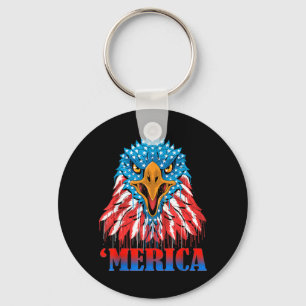 4th July Eagle Merica America Independence Day Key Ring