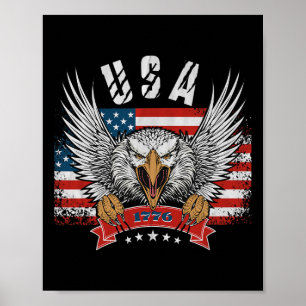 4th July Eagle merica America Independence Day Pat Poster