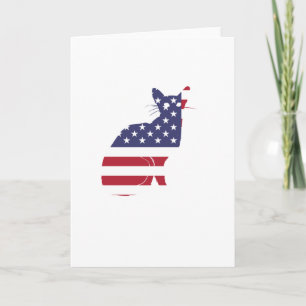 4th July Fourth of July Cat Independence Day Card
