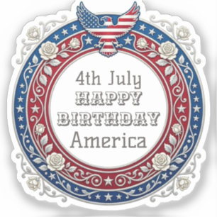 4th July Happy Birthday America Patriotic Eagle
