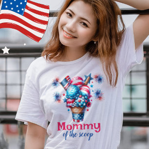 4th July Ice cream Gender Reveal Mummy T-Shirt