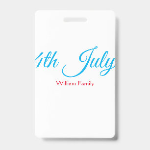 4th July independence day add name text custom ID Badge
