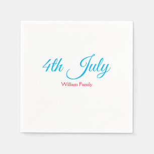 4th July independence day add name text custom Napkin