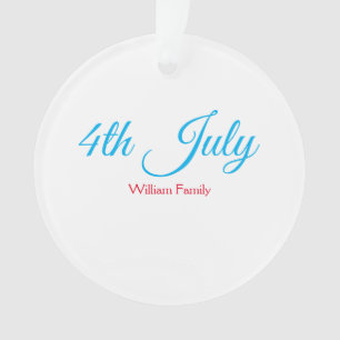 4th July independence day add name text custom Ornament
