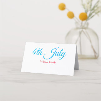 4th July independence day add name text custom Place Card
