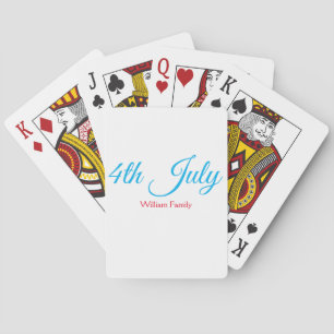 4th July independence day add name text custom Playing Cards