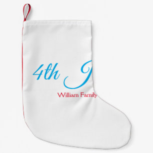 4th July independence day add name text custom Small Christmas Stocking
