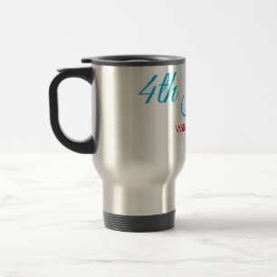 4th July independence day add name text custom Travel Mug
