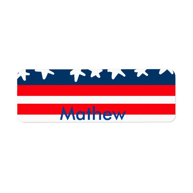 4th july independence day add name text US flag (Front)