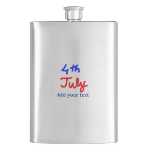 4th july independence day add your text name photo hip flask
