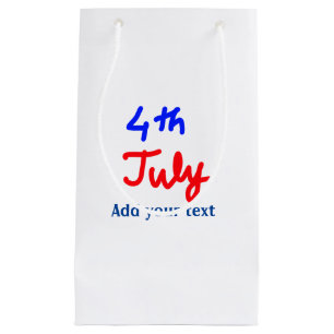 4th july independence day add your text name photo small gift bag