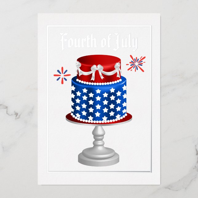 4th July Independence Day BBQ Foil Invitation (Front)