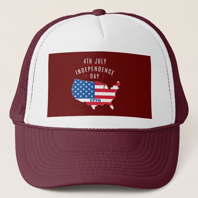 4th JULY-Independence Day Design Trucker Hat (Front)