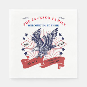 4th July Independence Day. Editable text. Napkin