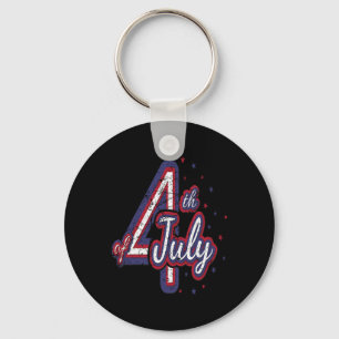 4th July Independence Day United States Vintage Di Key Ring