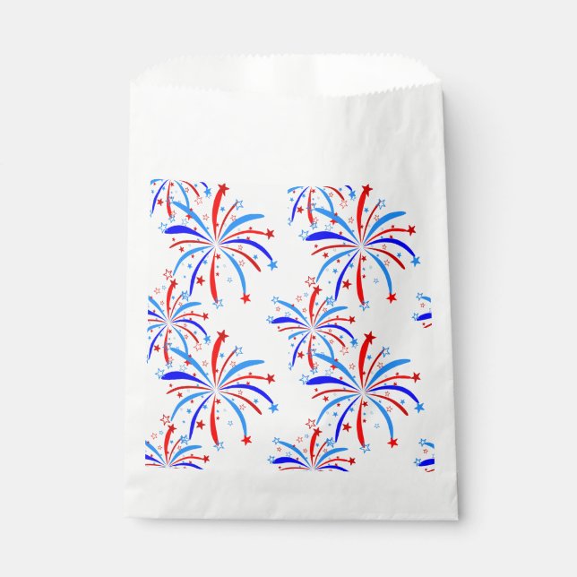 4th july independence fireworks stars  favour bags (Front)