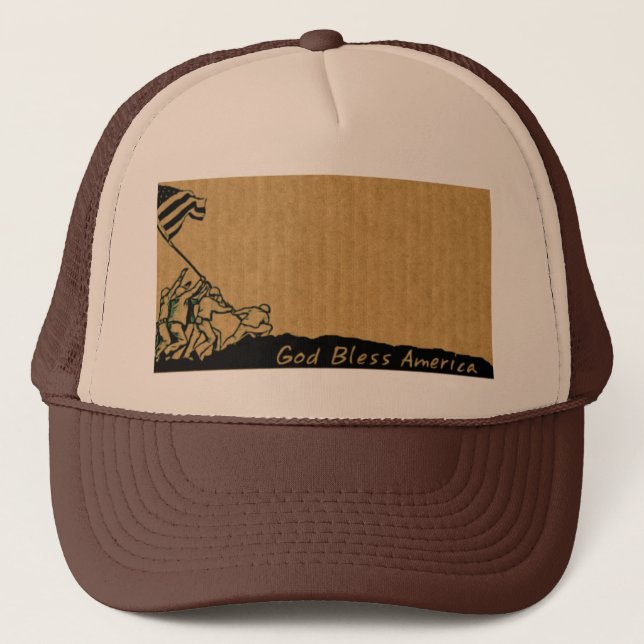 4th July Iwo Jima God Bless America Cap (Front)