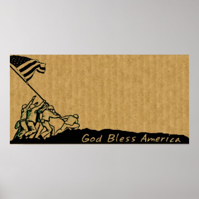 4th July Iwo Jima God Bless America Poster (Front)