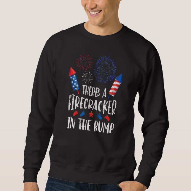4th July Little Firecracker Patriotic Bump America Sweatshirt (Front)