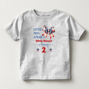 4th July Little miss America 2nd Birthyday Toddler T-Shirt