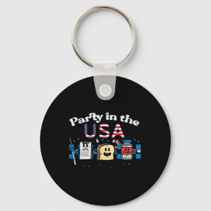4th July Nurse Party Usa Ativan Scrub Top Patriot  Key Ring