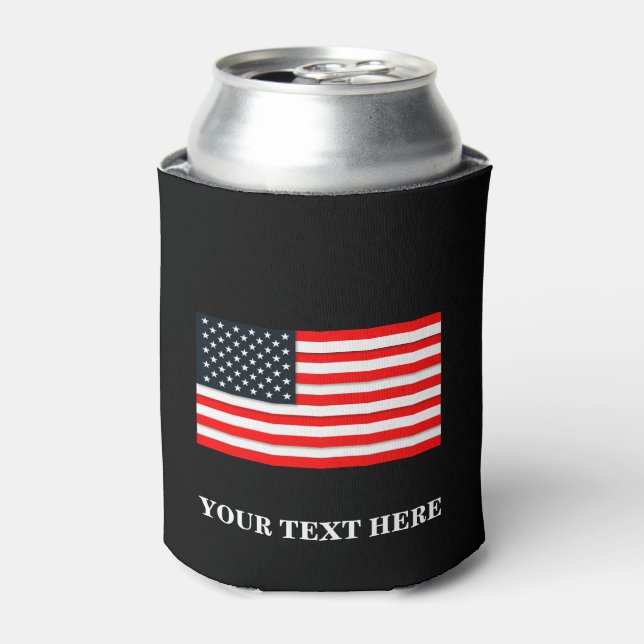 4th July Patriotic American flag Can Cooler (Can Front)