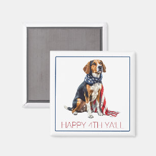 4th July Patriotic Hound Dog Personalized Magnet