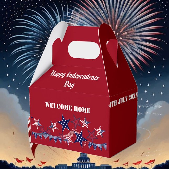 4th July Patriotic Star Welcome Home Soldier BBQ Favour Box (4th July Patriotic Star Welcome Home Soldier BBQ Favor Boxes)