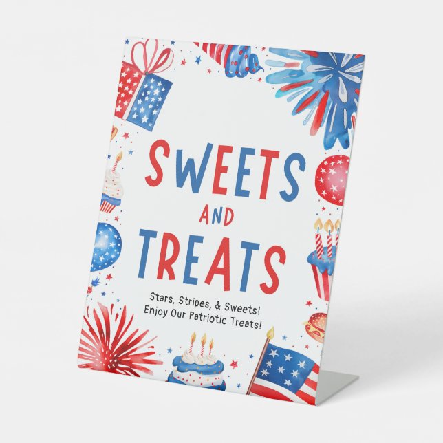 4th July Patriotic Summer Sweets and Treats Sign (Front)