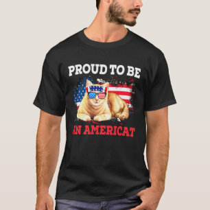 4th July  Proud an American Cat Glasses Plus Size T-Shirt