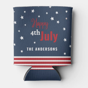 4th july red white and blue party can cooler