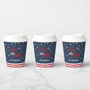 4th july red white and blue party celebration paper cups
