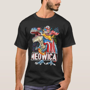 4th July Rex America Meowica Independence Day Patr T-Shirt