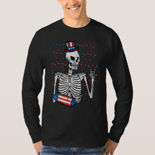4th July Rocker Skeleton Patriotic Rock Men Boys K T-Shirt