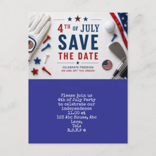 4th July Save the Date Independence Day party Postcard