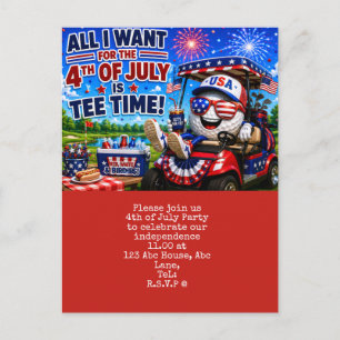  4th July Save the Date  Independence Day party    Postcard
