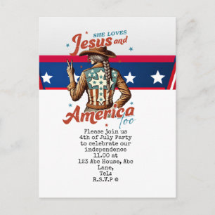 4th July Save the Date Independence Day party Postcard