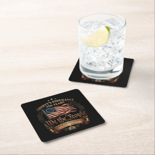 4th July Semiquincentennial 1776-2026 Square Paper Coaster