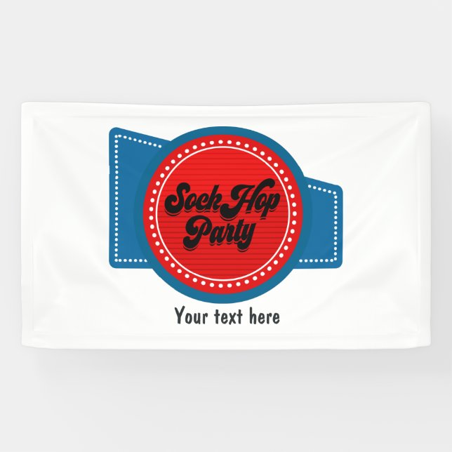 4th July Sock Hop Party Banner (Horizontal)