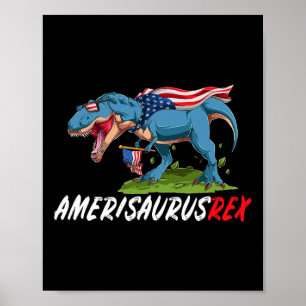 4th July T Rex America Dinosaur Independence Day P Poster