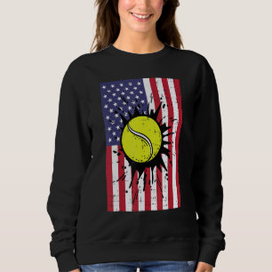 4th July Tennis America Flag Patriotic Men Boys Ki Sweatshirt