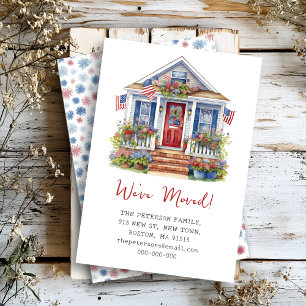 4th July We've Moved Flat Announcement Card