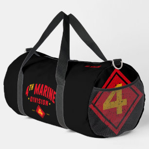 4th Marine Division "Fighting Fourth" Black Duffle Bag